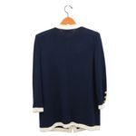 St. John  Evening Santana Knit Navy Blue Gold Nugget Buttons Jacket *Flaw 4 Photo 5