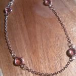 Beveled Pink Glass Ion Plated Rose Gold Stainless Steel Station Bracelet Photo 8