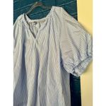Old Navy  Blue White‎ Striped Blouse Top V Neck Short Sleeve Flowy Womens Photo 2