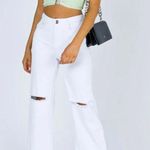 Princess Polly CECE HAMMER WIDE LEG KNEE RIP JEANS WHITE DENIM size 2 nwot Photo 0
