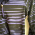 Nike Dri Fit Running Half Zip Long Sleeve Top Shirt Black Purple Stripe Size S Photo 5