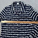 Crown & Ivy Elephant Print Long Sleeve Button-Up Shirt Women's XL Navy/White Photo 4
