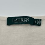 Ralph Lauren Lauren  Button Cuff Sweater Women’s Large Ivory V-Neck Knit Cotton Photo 8