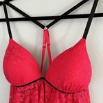secret treasures Red Lace Babydoll Sexy Lingerie Sheer Nightie Size Medium Photo 2