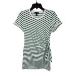 AQUA  Green Striped T-Shirt Dress with Tie Waist Mini‎ Bodycon XS Photo 4