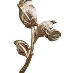 Gold Tone Blessed Virgin Mary Miraculous Medal Rose Flower Pin Brooch Vintage Photo 0