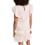 Rebecca Minkoff  Pink Ilana Short Flutter Sleeve Crochet Trim Tiered Mini Dress Photo 2