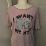 American Eagle  Outfitters X MTV Purple Tee XS Concert Festival Summer Music 80s Photo 0