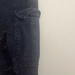 SheIn Black Distressed Denim Flap Cargo Pockets Jogger Jeans Grunge Photo 4