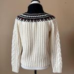 st. john's bay | Cream Faire Isle Turtleneck Cable Knit Sweater Sz SP Photo 3