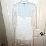 Modcloth  White Sheer Joy Floral Lace Embroidered Mini Shirt Dress M Photo 8