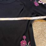 INC Women's Black Embroidered Jeweled Bell Sleeve Dress Purple Floral. Size L Photo 3