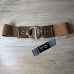 Slinky Brand Slinky Belt Knit Brown Cinch Wide Elastic Bronze Metallic Buckle Glam One Size Photo 1