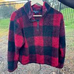 Love Tree Plaid Red & Black Fuzzy Pullover Jacket Photo 3