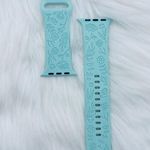 New Cyan Floral Design Apple Watch Bands 42mm 44mm 45mm 49mm Blue Photo 3