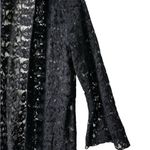 Vintage Womens Lace Duster Cardigan Black Size Large WhimsiGoth Witchy Photo 2