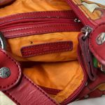 Tommy Hilfiger Vintage Red Orange Flowers Floral Canvas Satchel Purse Photo 8