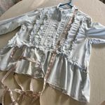 We The Free  People Ruffles And Denim Shirt Size M Photo 10