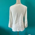 Shoshanna Ivory V-Neck Split Sleeves Blouse Minimalist Career Workwear Size S Photo 2
