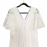 Eliza J NWT Fit & Flare Ivory White Lace Flutter Sleeve Short Dress Size 14 NEW Photo 7