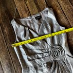 Adrianna Papell  Champagne Shimmer Rosette Midi Dress 🌹 Size 6 Photo 1