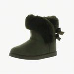 Juicy Couture Green Fur-Lined Ankle Boots with Bows Size 6 Photo 3