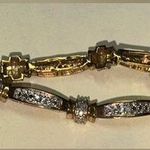 Signed RSE Seeman Sterling 925 Gold Wash Vermeil Micro Pave CZ Bracelet 7in 5mm Photo 0