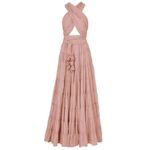 NEW Erika Pena Selma Sleeveless V neck Convertible Maxi Dress Size M/L Tan Photo 2