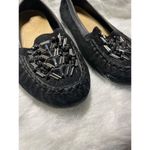Etienne Aigner Nature Beaded Black Suede Slip-On Loafers With Leather Trim & Cushioned Insole 7 Photo 1