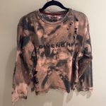 Tie Dye Distressed Ripped Long Sleeve Top Grungecore Women Gray Size M Photo 0