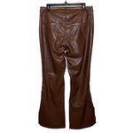 Dollhouse NWT Brown Vegan Leather Button Front High Rise Flare Pants Photo 2