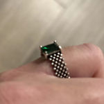 NWOT Green Zircon Emerald Cut Ring – Adjustable Mesh Band Size 6 Photo 10