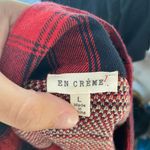 En Crême Red Embroidered Flannel Shirt Photo 4