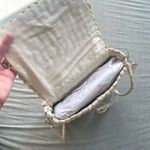 Anthropologie  Embellished Straw Crossbody Bag NWT Tan Cream Woven Photo 7