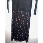 Talbots Floral Black Lined SheathDress With Silk Embroidered Cardigan 4p USA Photo 2