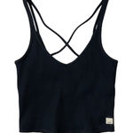 Vuori  black rib crop cross back tank top Photo 0