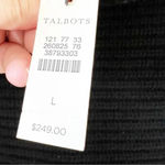 Talbots Black Cashmere Chunky Knit Sweater Size Large Ribbed Dolman Sleeve New! Photo 3