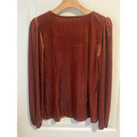 Beaudrm Blouse Womens Size Small Burnt Orange Square Neck Long Sleeve Ribbed NWT Photo 6