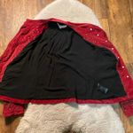 Free People  Maven Pintuck Military Velvet Jacket Size Small Burgundy Red Studded Photo 4