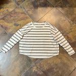 Lucky Brand  Gray White Striped Crew Neck Long Sleeve XL Photo 2