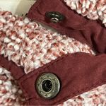 Vanilla Bay Women’s‎  Size Small Burgundy Faux Sherpa Sweatshirt Front Snaps Photo 5