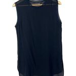 Vince  Navy Blue Chiffon Silk Sleeveless Blouse S Photo 0
