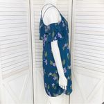 Mi Ami Francesca’s Floral Cold Shoulder Tiered Ruffle Shift Dress Teal XS Blue Photo 2