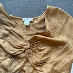 Kirious  Gold Satin Printed  Twist Front Blouse Photo 3