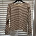 Maeve  Tan Boxy Crop Long Sleeve Tee Photo 1