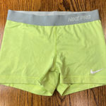 Nike Pro Neon Yellow Shorts with Gray Waistband Photo 0