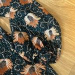 Adrienne  Black and Orange Floral Blouse like new medium Photo 3