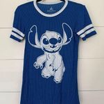 Disney Parks Women’s Small Blue Varsity Stitch Short Sleeve Tee Photo 0