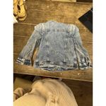 frame denim FRAME Rosette Puffed Sleeve Denim Light Blue Jean Jacket Size Small Photo 4