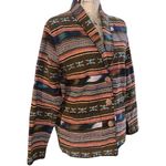Vintage New Identity Cotton Embroidered Sante Fe Tribal Southwestern Blazer Med. Orange Photo 1